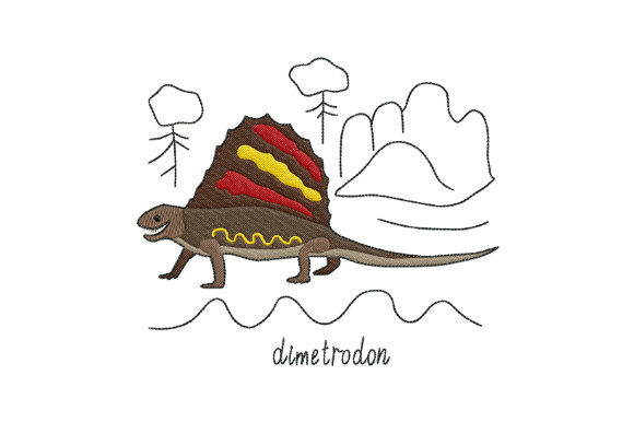 A Professional Review of the Cute Dinosaur Dimetrodon Embroidery