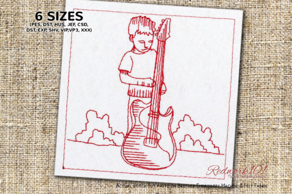 Boy with Electric Guitar: A Craft Fair Embroidery Review