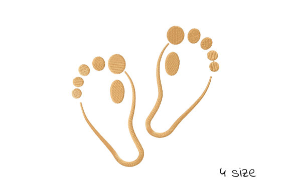 Cute Footprint Embroidery for Boutique Apparel