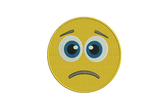Frowning Emoji Embroidery Design for Boutique Apparel