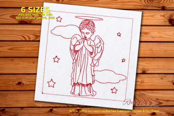 Praying Child Angel Lineart Embroidery Review for Crafters