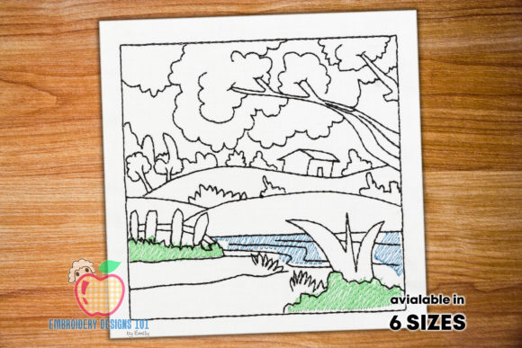 Stitching a Landscape HillStation Scene for Personalized Gifts
